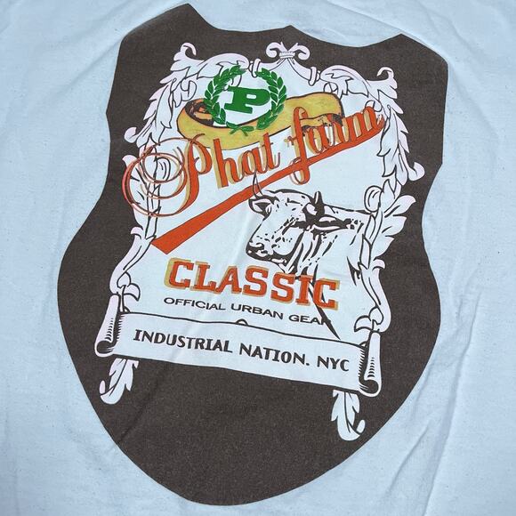Phat Farm Y2K T-Shirt 2XL USA Made Vintage Logo Style Crest Spellout Streetwear - Picture 2 of 10